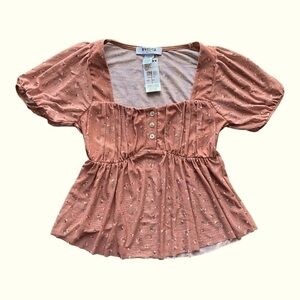 NWT-TILLYS-RSQ-FLORAL BABYDOLL TOP-SIZE XS
